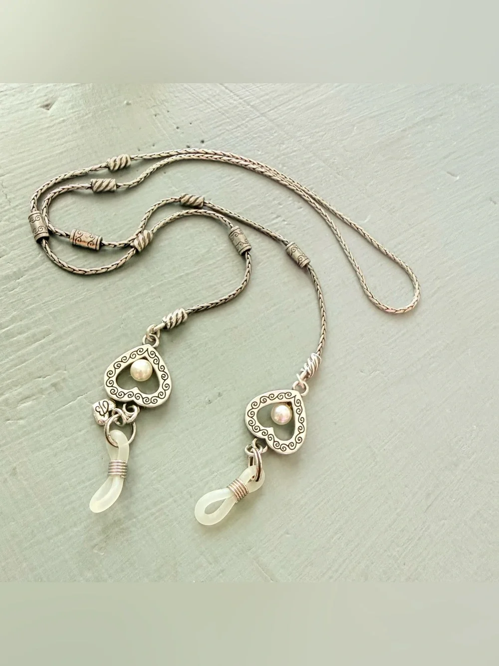 Brighton Silver Tone Heart Accent Eyewear Chain